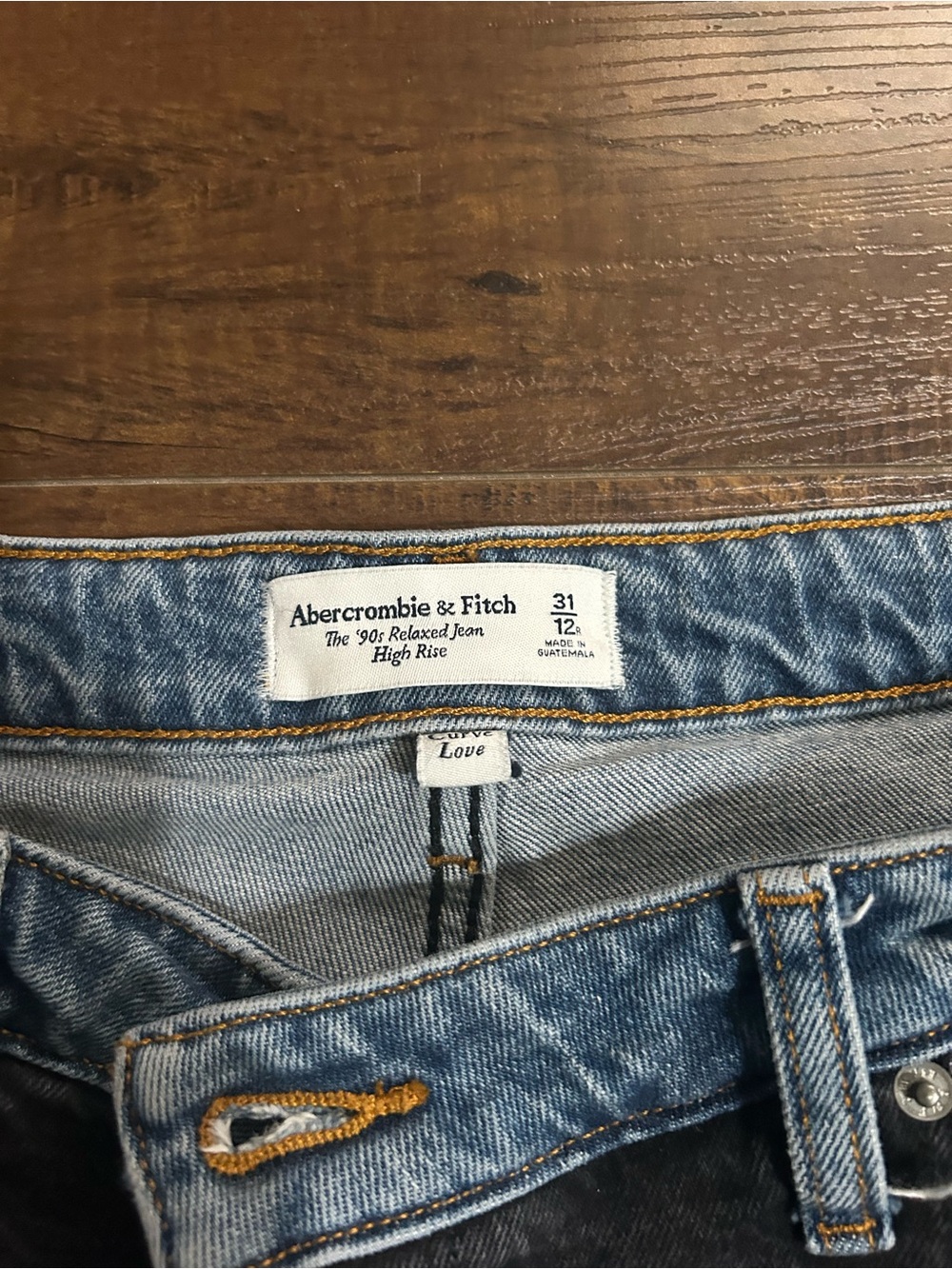 Abercrombie & Fitch Black Jeans with Blue Waistband - Picture 3 of 4